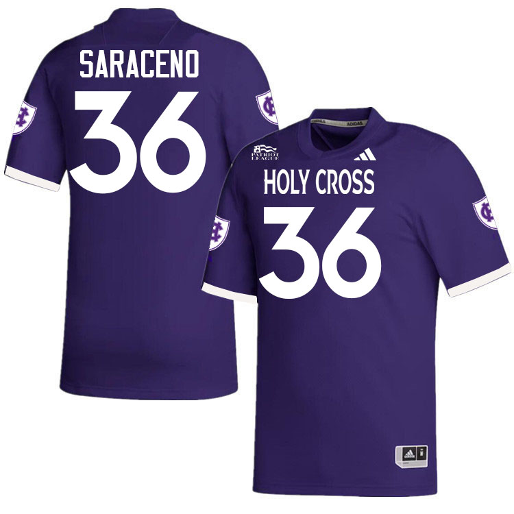 Holy Cross Crusaders #36 Owen Saraceno College Football Jerseys,Uniforms-Purple
